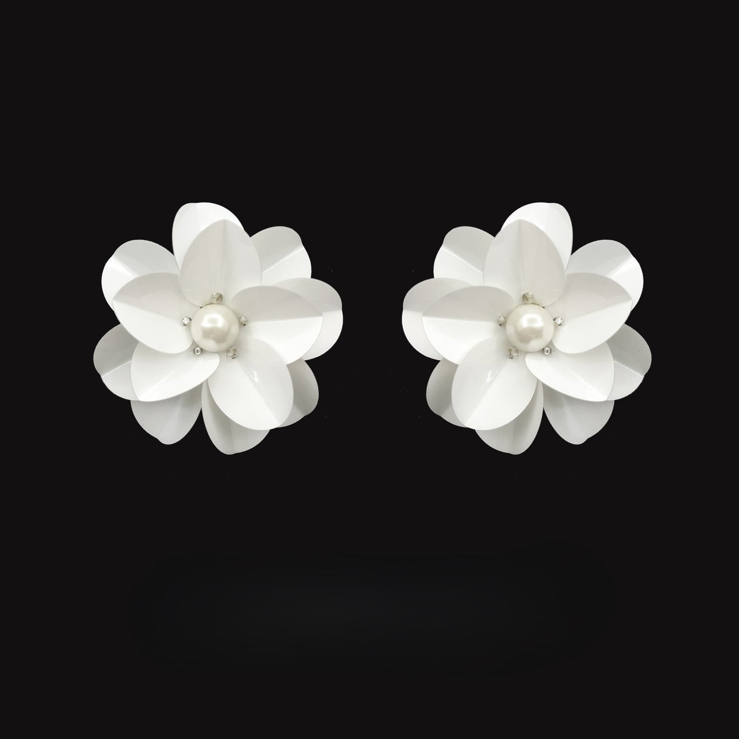 White Camellia Earrings