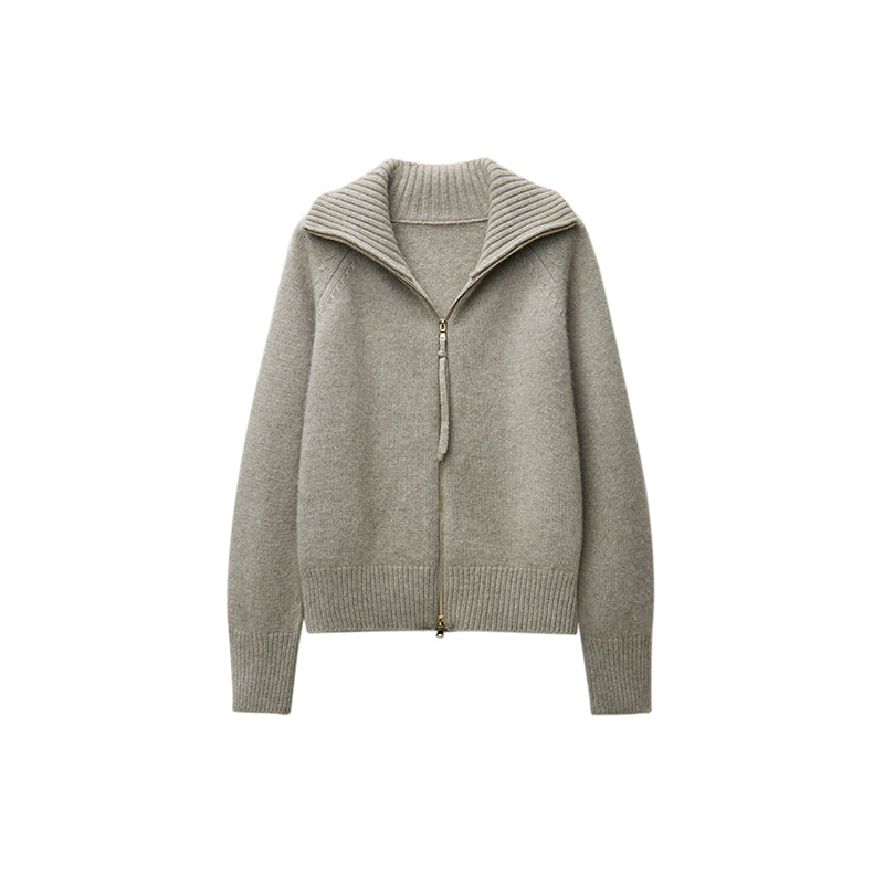Christmas limited flow heart yellow/smart gray CHILL large lapel knitted