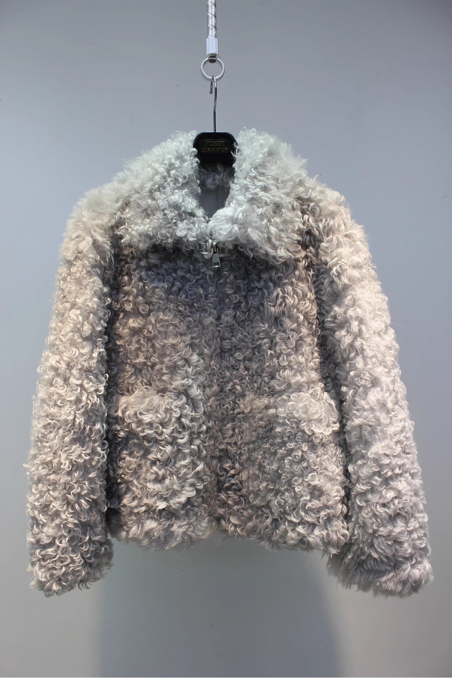 Lmported Mosna sheep fur all-in-one simple and fashionable curly fur coat