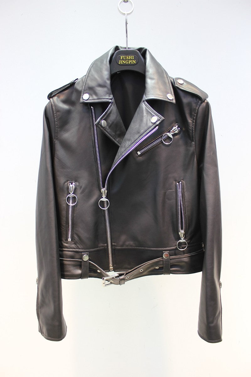 black sheepskin jacket