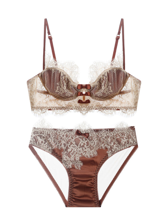 French lace ultra-thin sexy bra set
