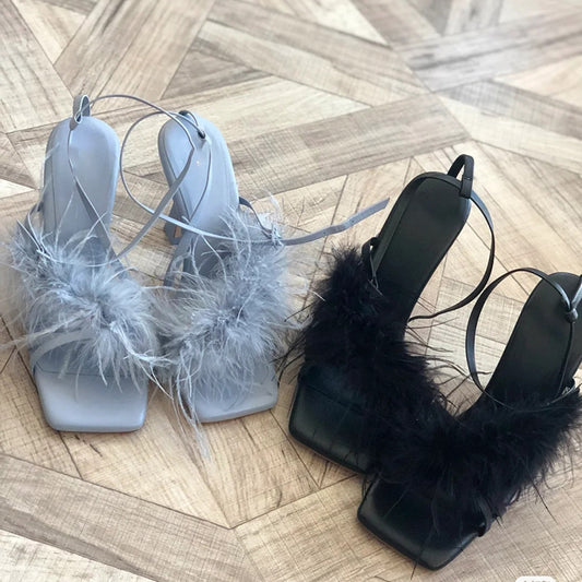New Fairy Feathered Shuttlecock Sandals