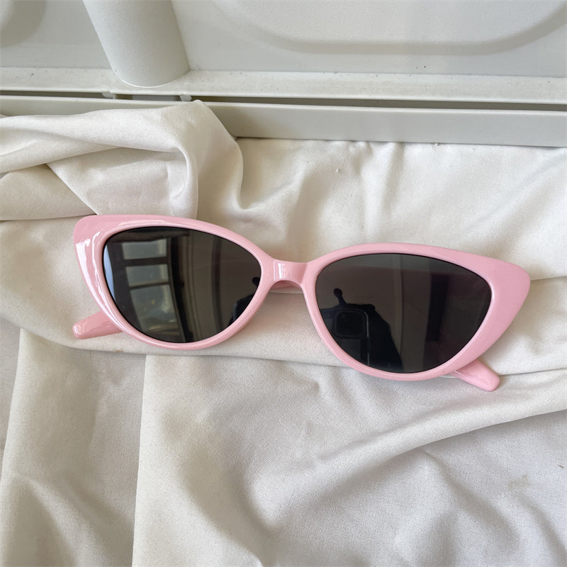European and American street love pink sunglasses