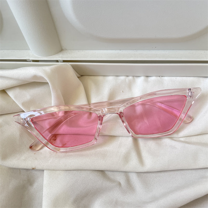 European and American street love pink sunglasses