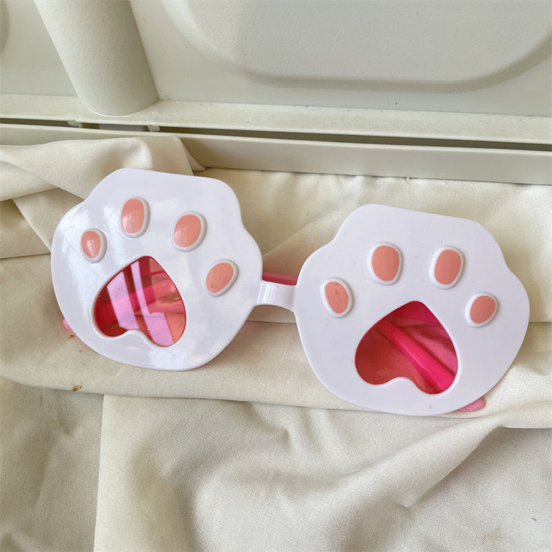 European and American street love pink sunglasses