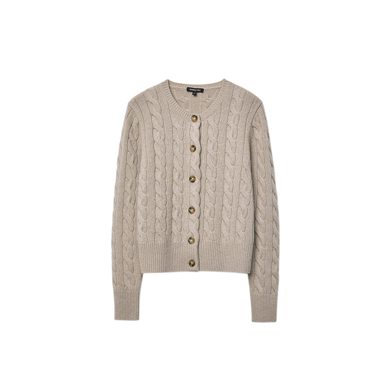 Vintage cable knit wool and cashmere
