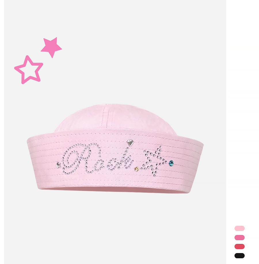 Navy hat sailor hat flip brim bow Korean style sweet nurse hat