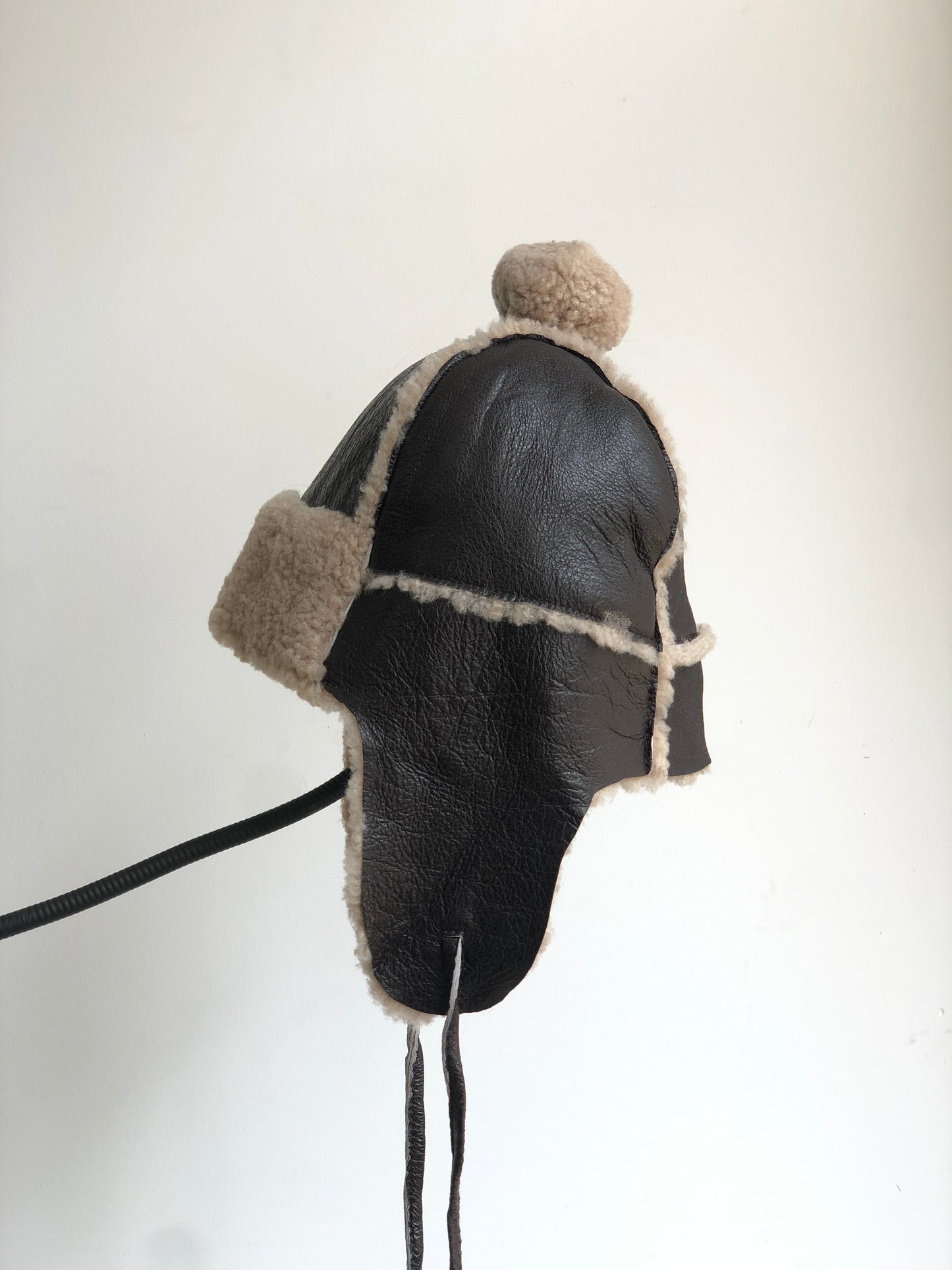 Lmported sheepskin all-in-one hat for men and women windproof fur ear protection hat