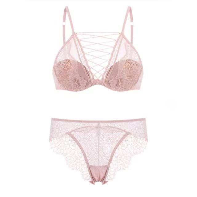 French thin cotton lace sexy strappy underwear