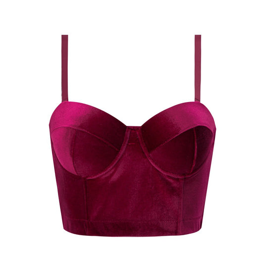 Women's underwired fishbone bra top for body shaping and tube top