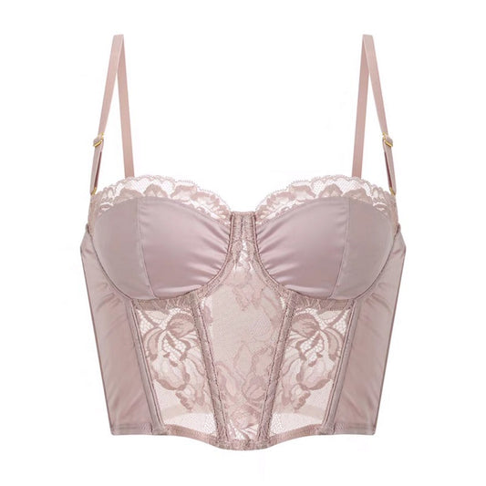 European and American sexy fishbone sling short style with chest pad lace suit inner chest