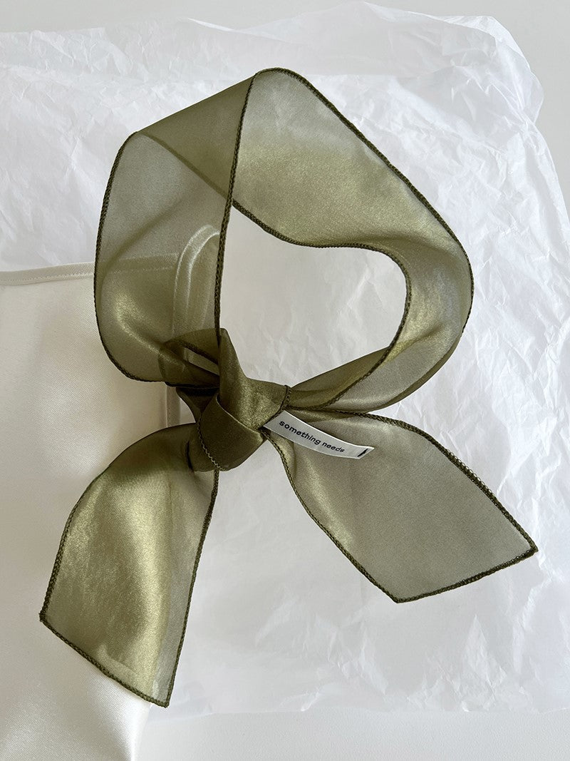 Gauze scarf translucent headband
