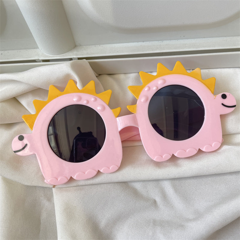 European and American street love pink sunglasses
