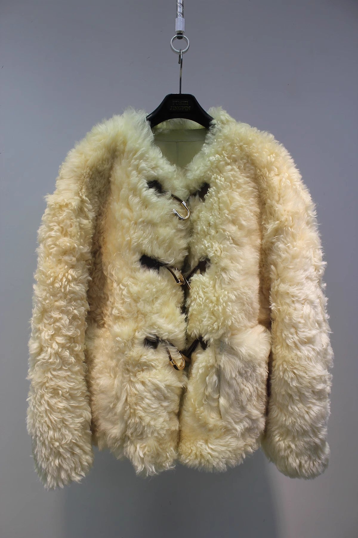 Lmported Mosna sheep fur all-in-one simple and fashionable curly fur coat