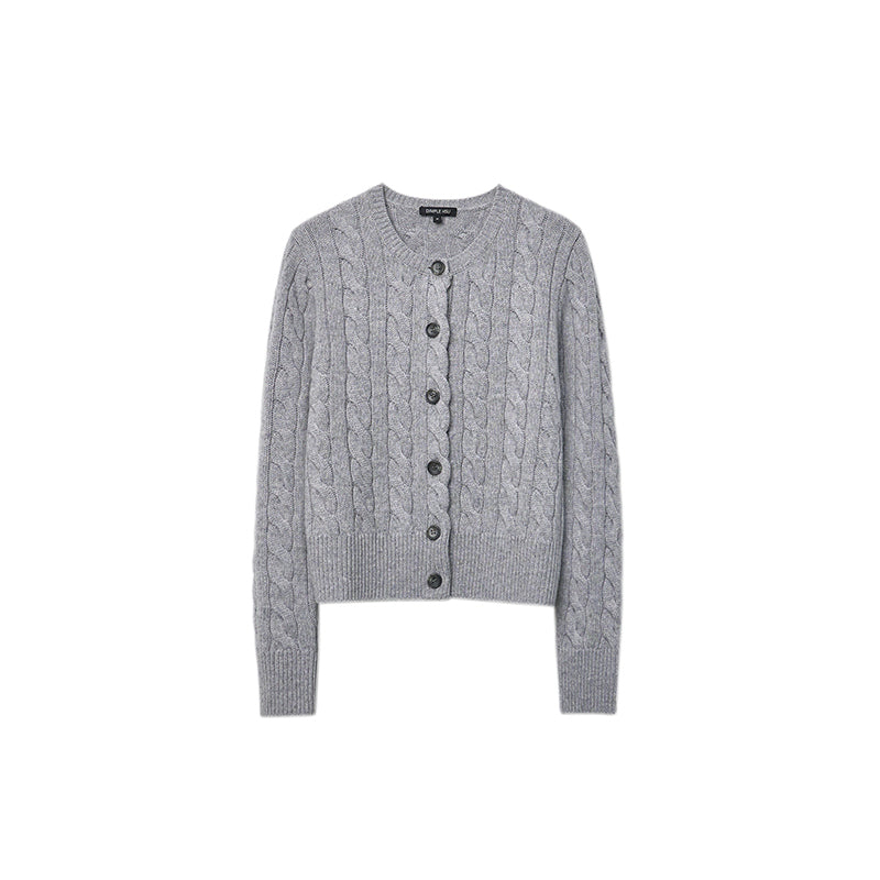 Vintage cable knit wool and cashmere