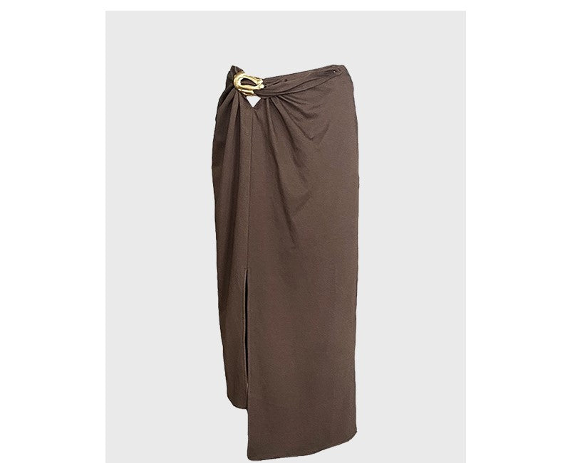 French halter neck suit dress for ladies, retro two-piece suit