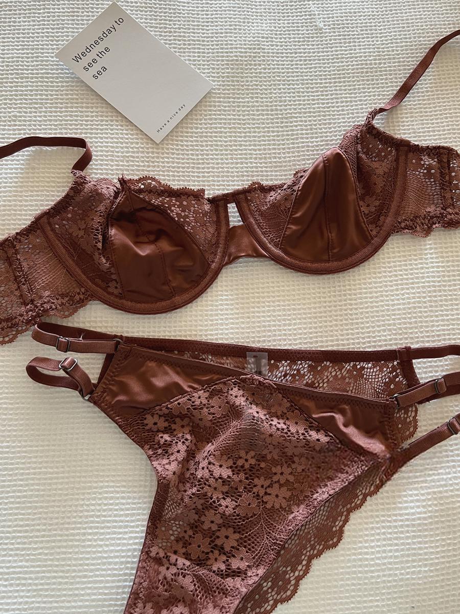 Sexy satin lace thin suit
