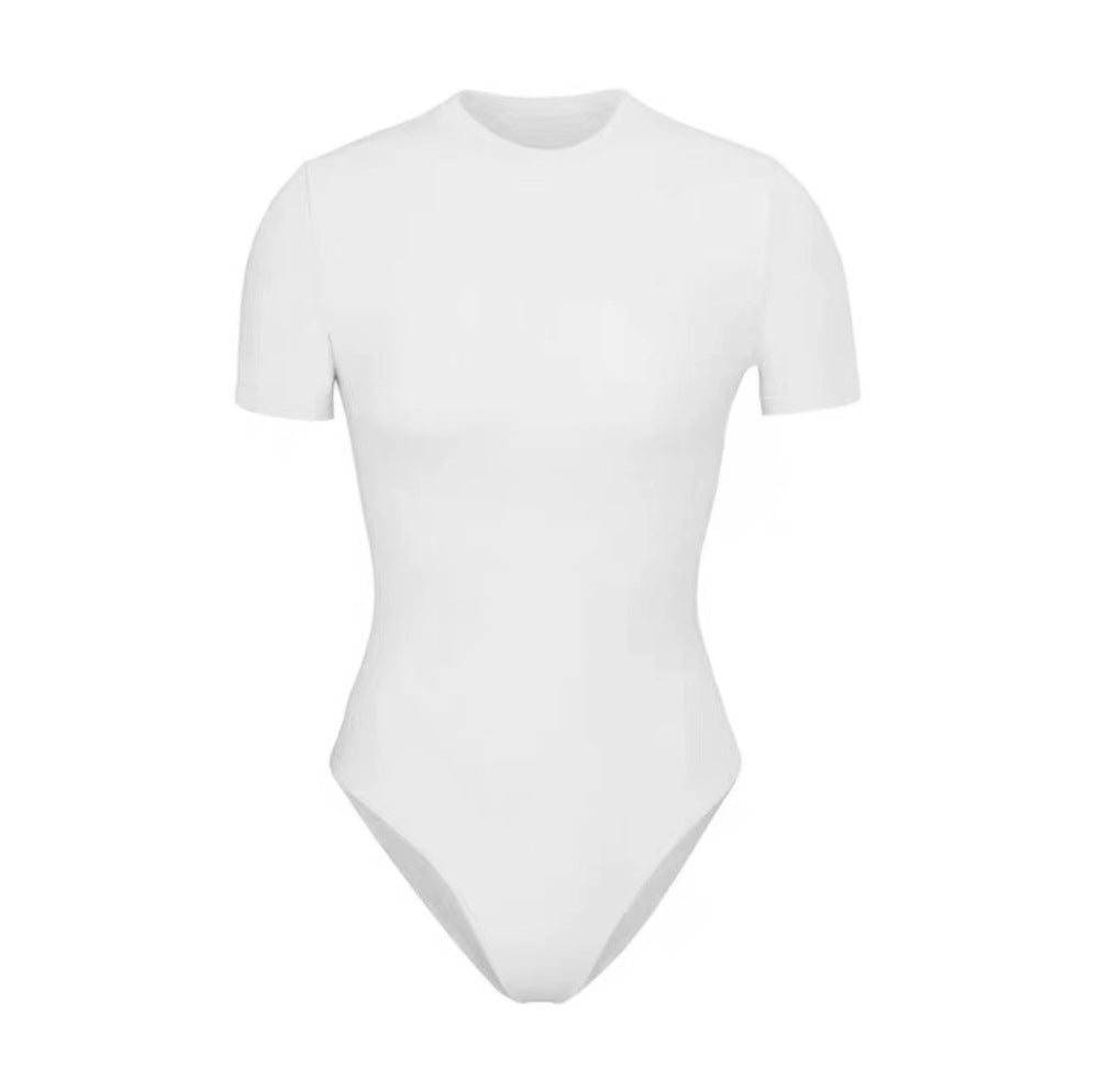 One-piece t-shirt bottoming shirt short-sleeved pure cotton slimming top