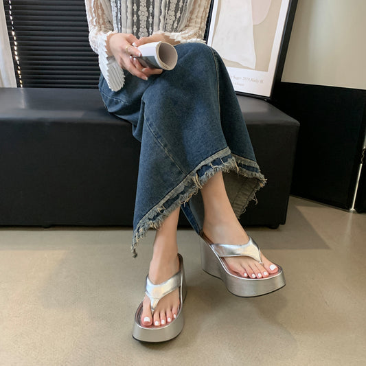 High heel platform flip flops