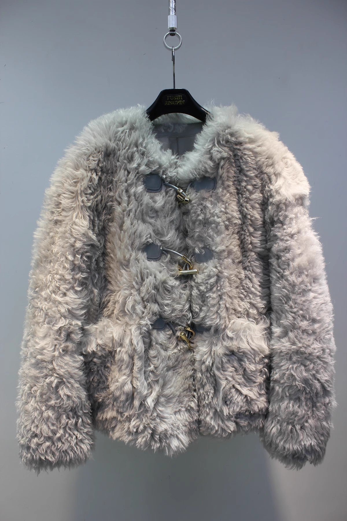 Lmported Mosna sheep fur all-in-one simple and fashionable curly fur coat