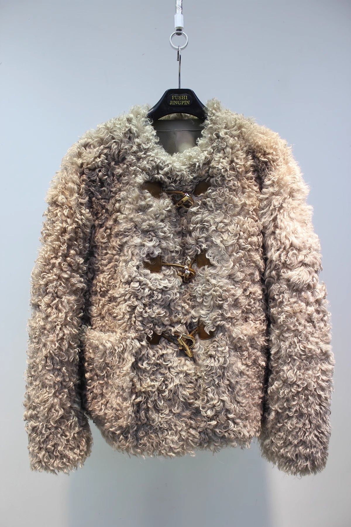 Lmported Mosna sheep fur all-in-one simple and fashionable curly fur coat