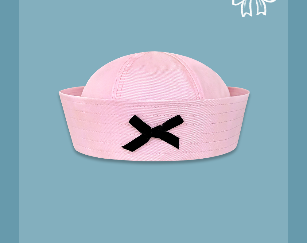Navy hat sailor hat flip brim bow Korean style sweet nurse hat