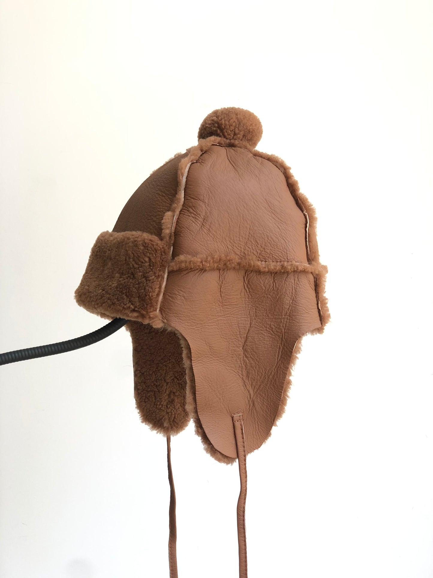 Lmported sheepskin all-in-one hat for men and women windproof fur ear protection hat