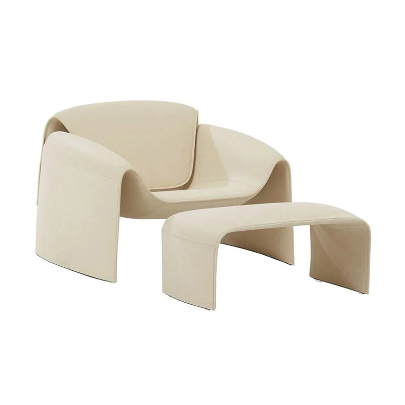 Single sofa full leather Italian minimalist living room LE CLUB crab armrest leisure chair lounge chair