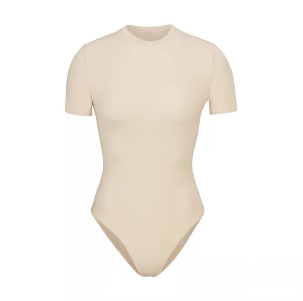 One-piece t-shirt bottoming shirt short-sleeved pure cotton slimming top