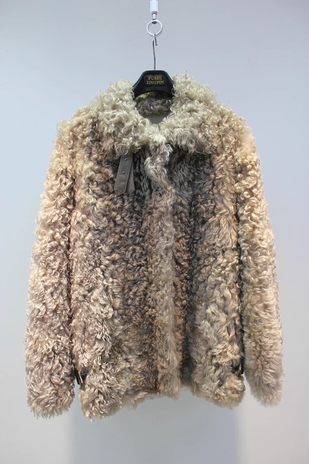 Lmported Mosna sheep fur all-in-one simple and fashionable curly fur coat