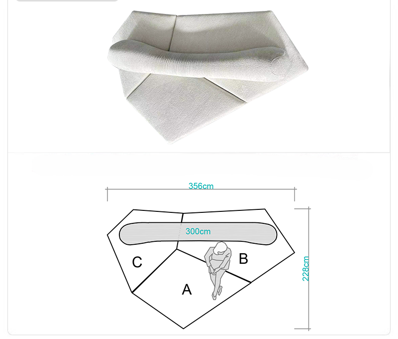 Rock sofa living room sofa Italian minimalist fabric villa module double-sided special-shaped sofa