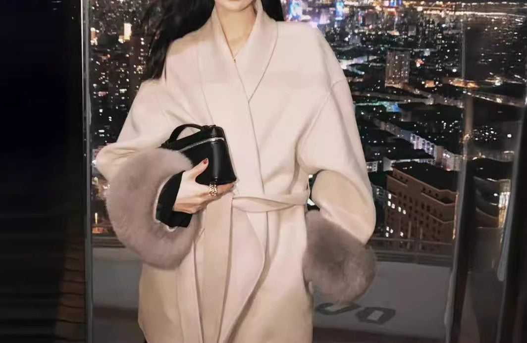 Sheep wool double-faced coat