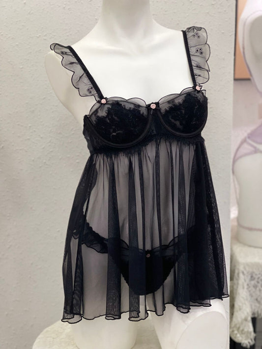 See-through gauze sexy temptation nightgown