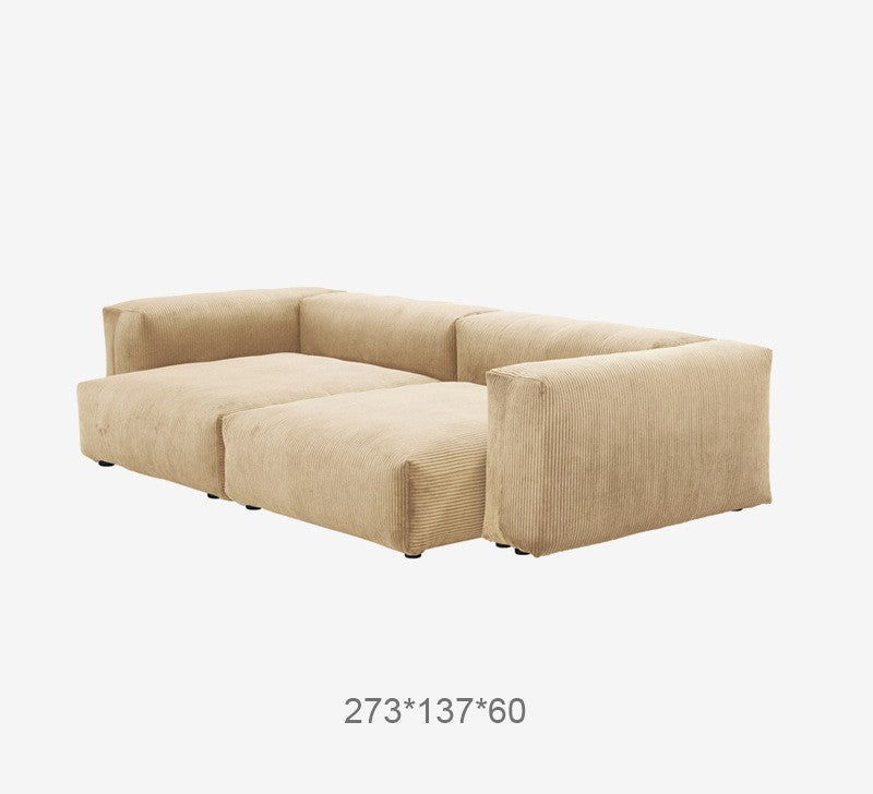 Corduroy fabric sofa living room small apartment Nordic modern minimalist creative module combination lazy down sofa