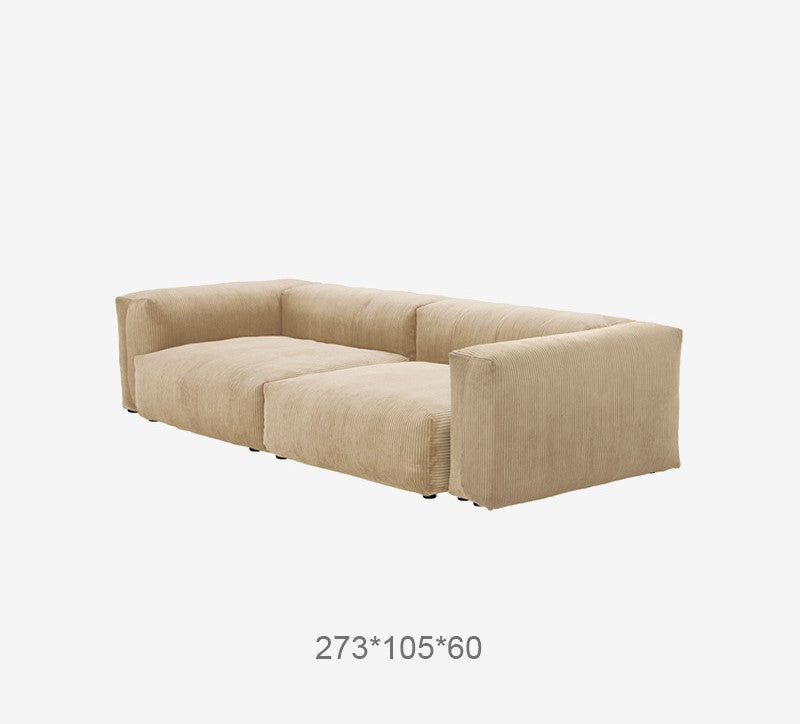 Corduroy fabric sofa living room small apartment Nordic modern minimalist creative module combination lazy down sofa