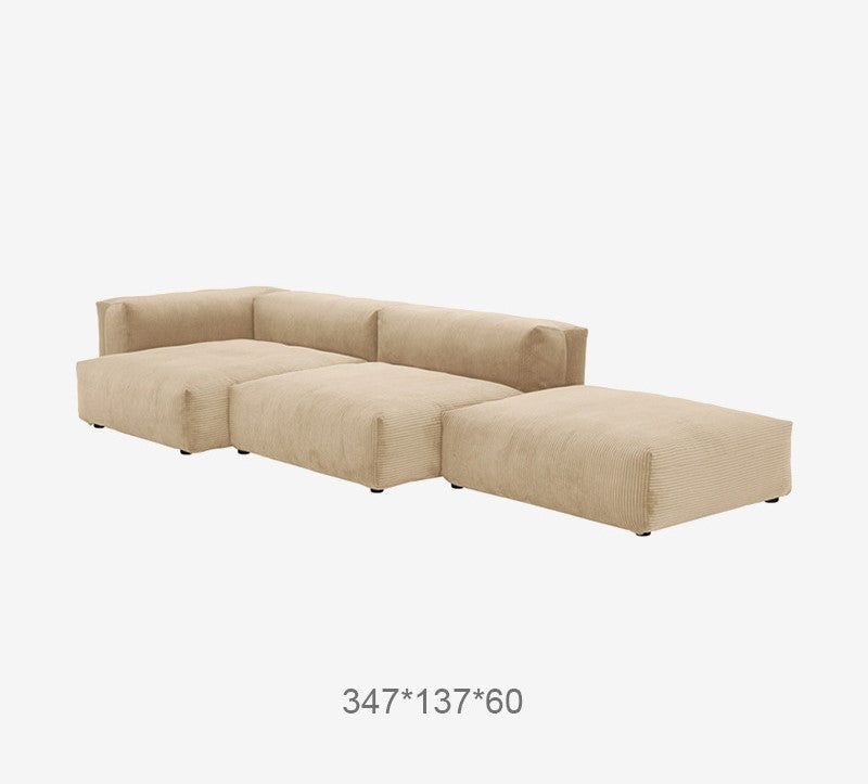 Corduroy fabric sofa living room small apartment Nordic modern minimalist creative module combination lazy down sofa