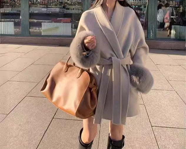 Sheep wool double-faced coat