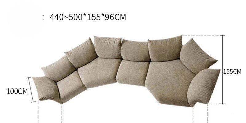 Italian minimalist petal sofa light modern simple light luxury living room sofa living room fabric sofa