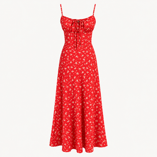 Poppy Bloom Silk Maxi Dress