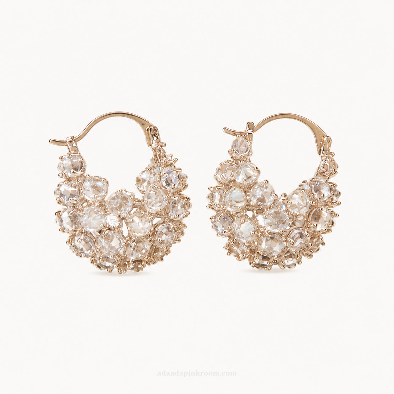 Crystal Cluster Hoop Earrings