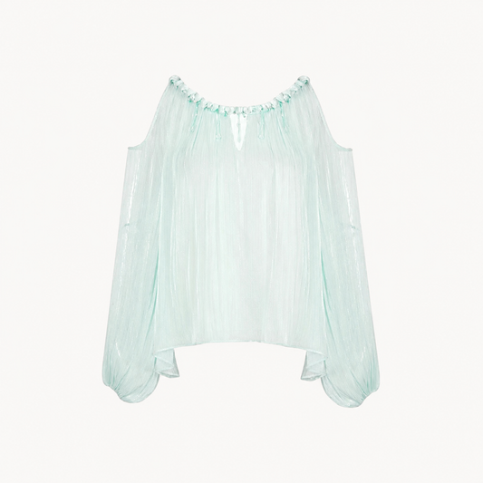 PLEATED OFF-SHOULDER TOP