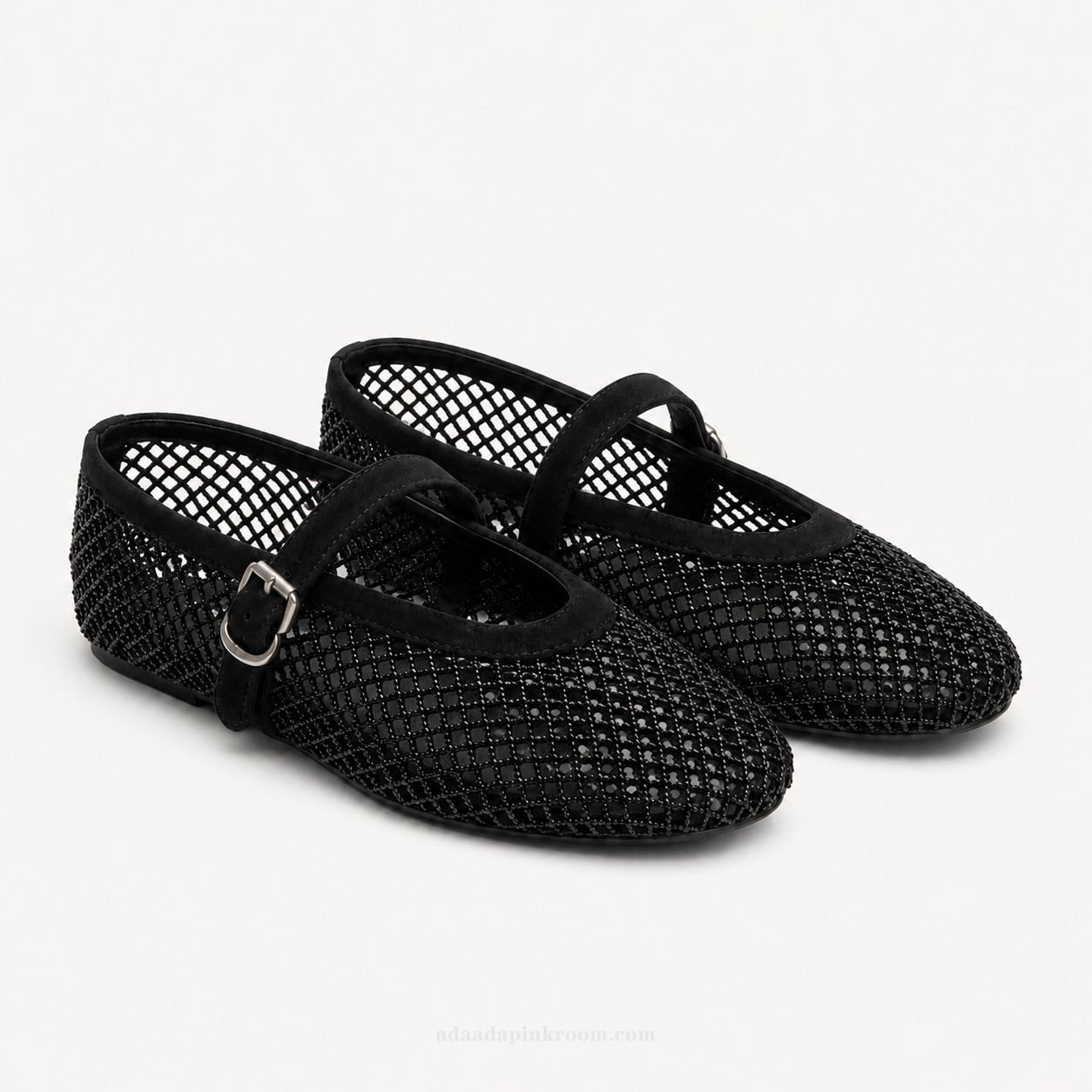 Noir Mesh Mary Jane Flats