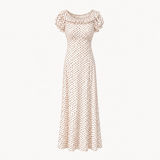 Siena Polka Dot Ruffle Maxi Dress