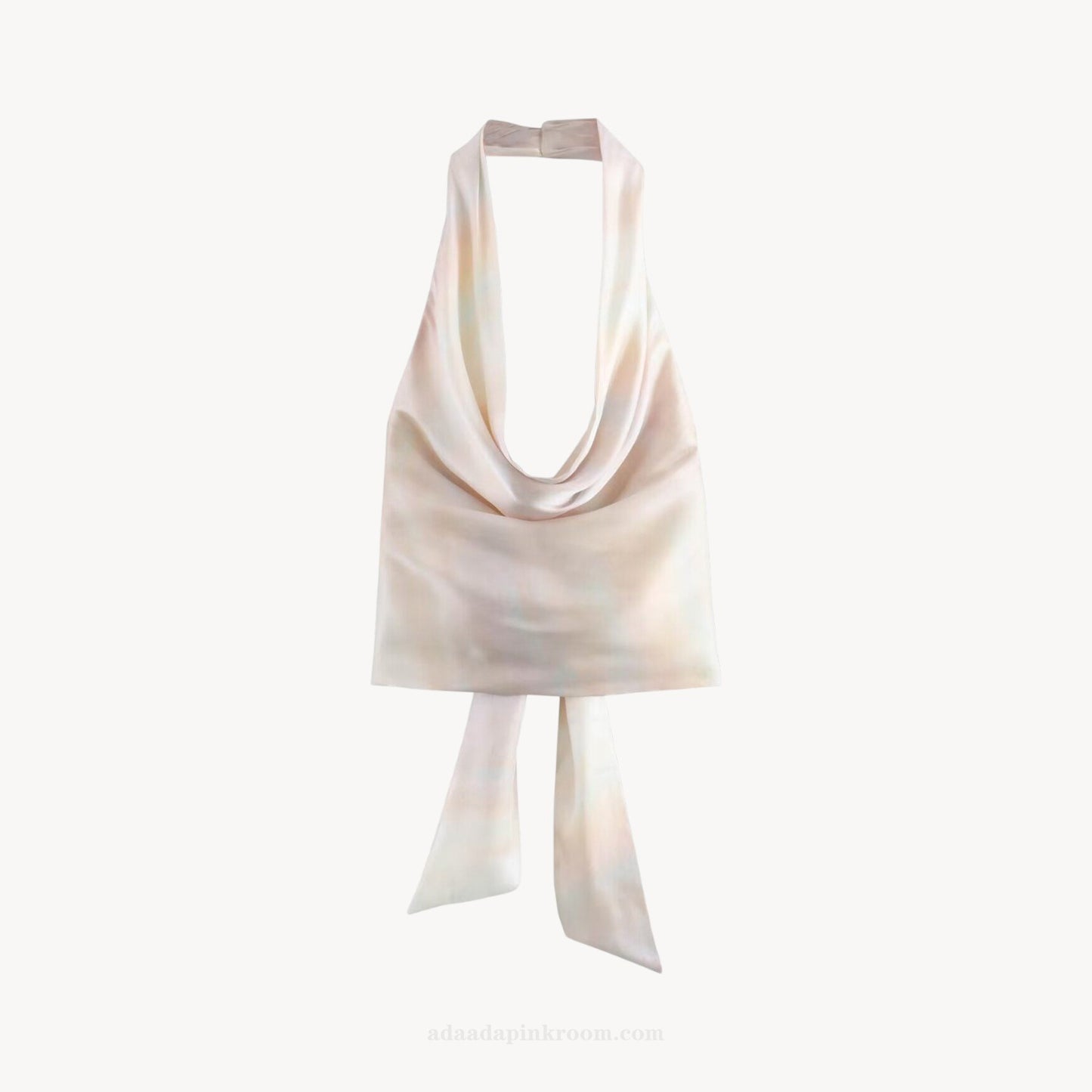 DRAPED HALTER SCARF TOP