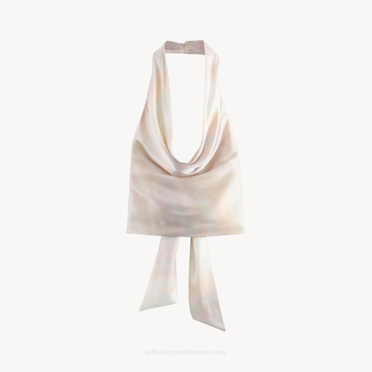 DRAPED HALTER SCARF TOP