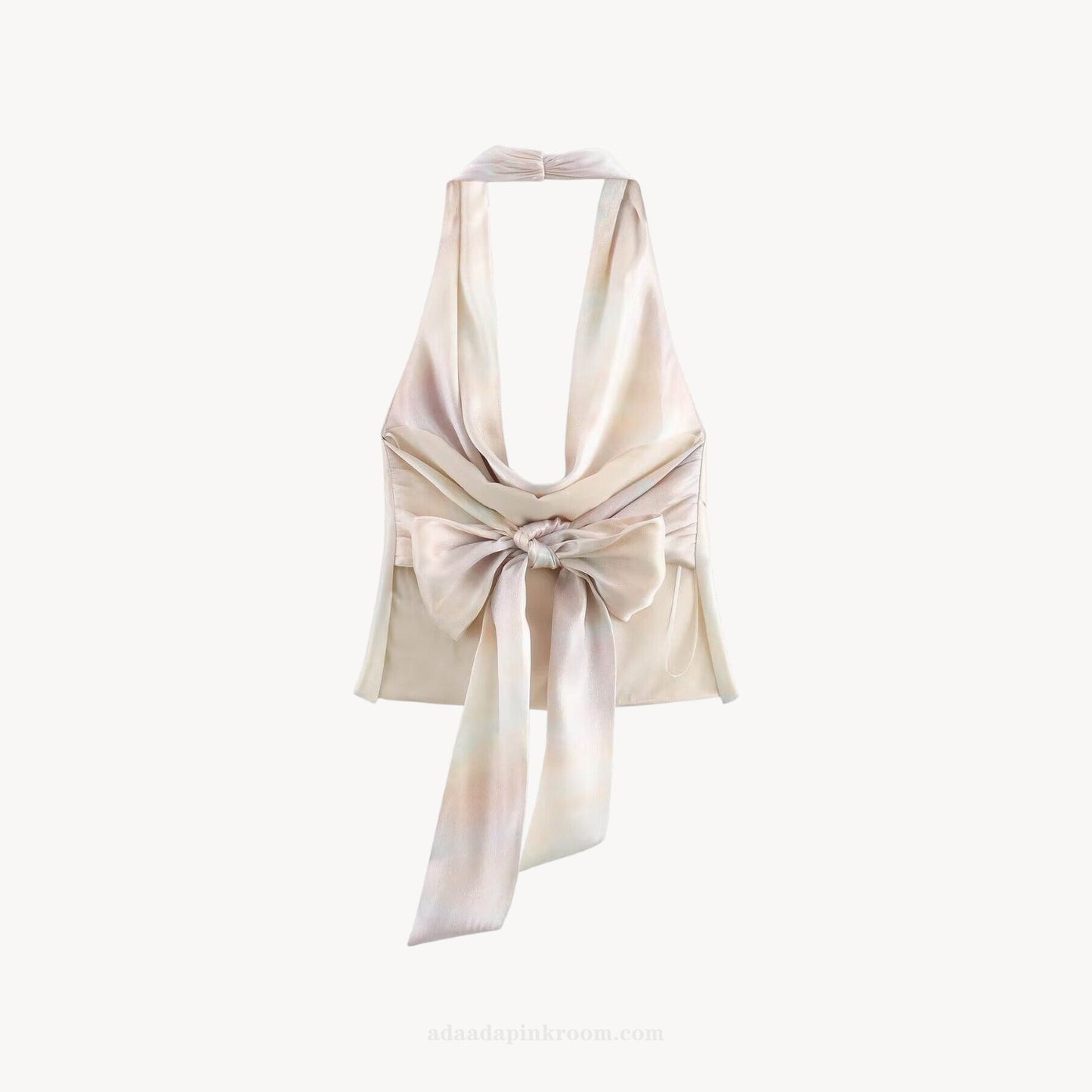 DRAPED HALTER SCARF TOP