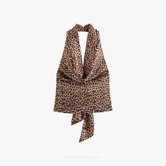 DRAPED HALTER SCARF TOP