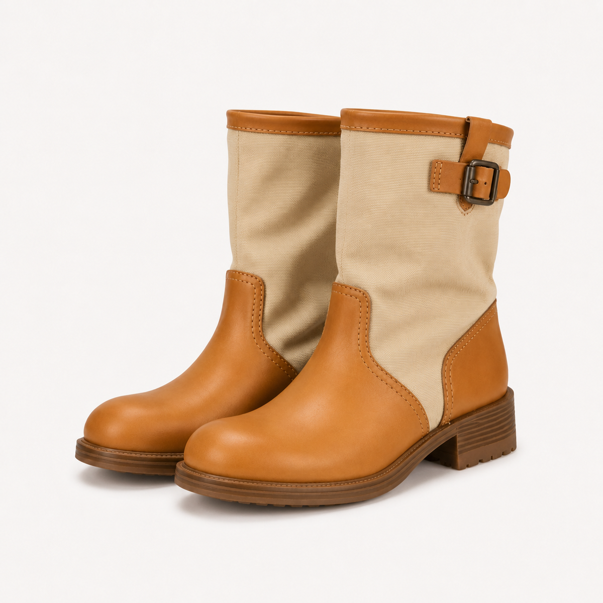 Sienna Contrast Buckle Boots