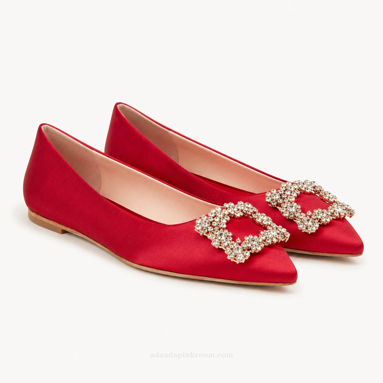 Embellished Pointed-Toe Flats