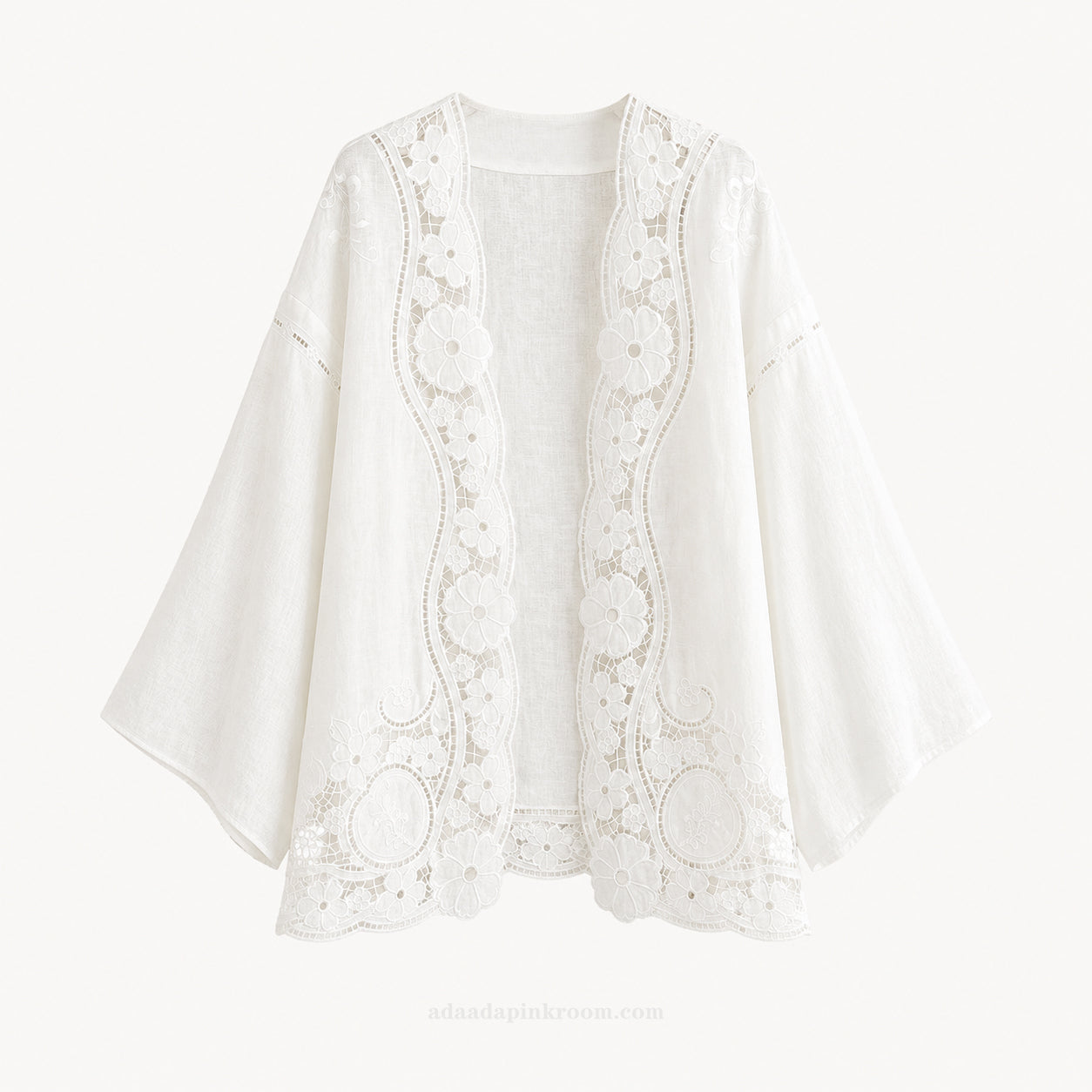 LACE LINEN KIMONO JACKET